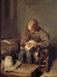 Pchła łapacz (chłopiec z psem) c.1655